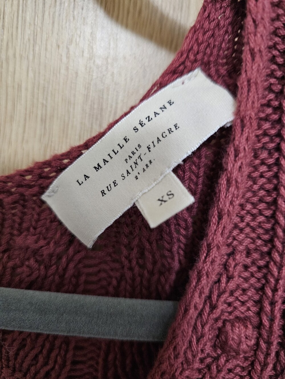 Sezane Rosewood Beryl Cotton Cardigan Knit Sweater Pink Red Extra Small - Picture 5 of 6